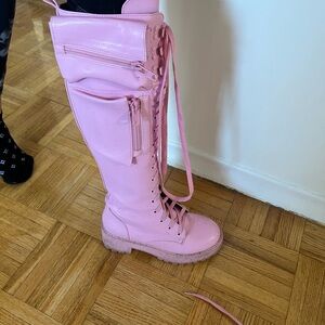 Pink Knee-High Women's Boots